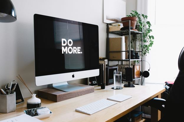 Professional working efficiently with digital productivity tools